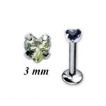 MICRO LABRET INTERNE + STRASS GRIFFE 3MM