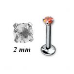 MICRO LABRET INTERNE + STRASS GRIFFE 2MM