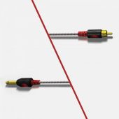 CABLE SILICONE RCA + JACK DROIT ROUGE BISHOP