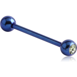 ANODIZED BARBELL WITH GEM BALL