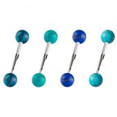 STEEL 316L BARBELL + SYNTHETIC STONE BALL