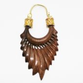 BRASS AND WOOD EARRINGS